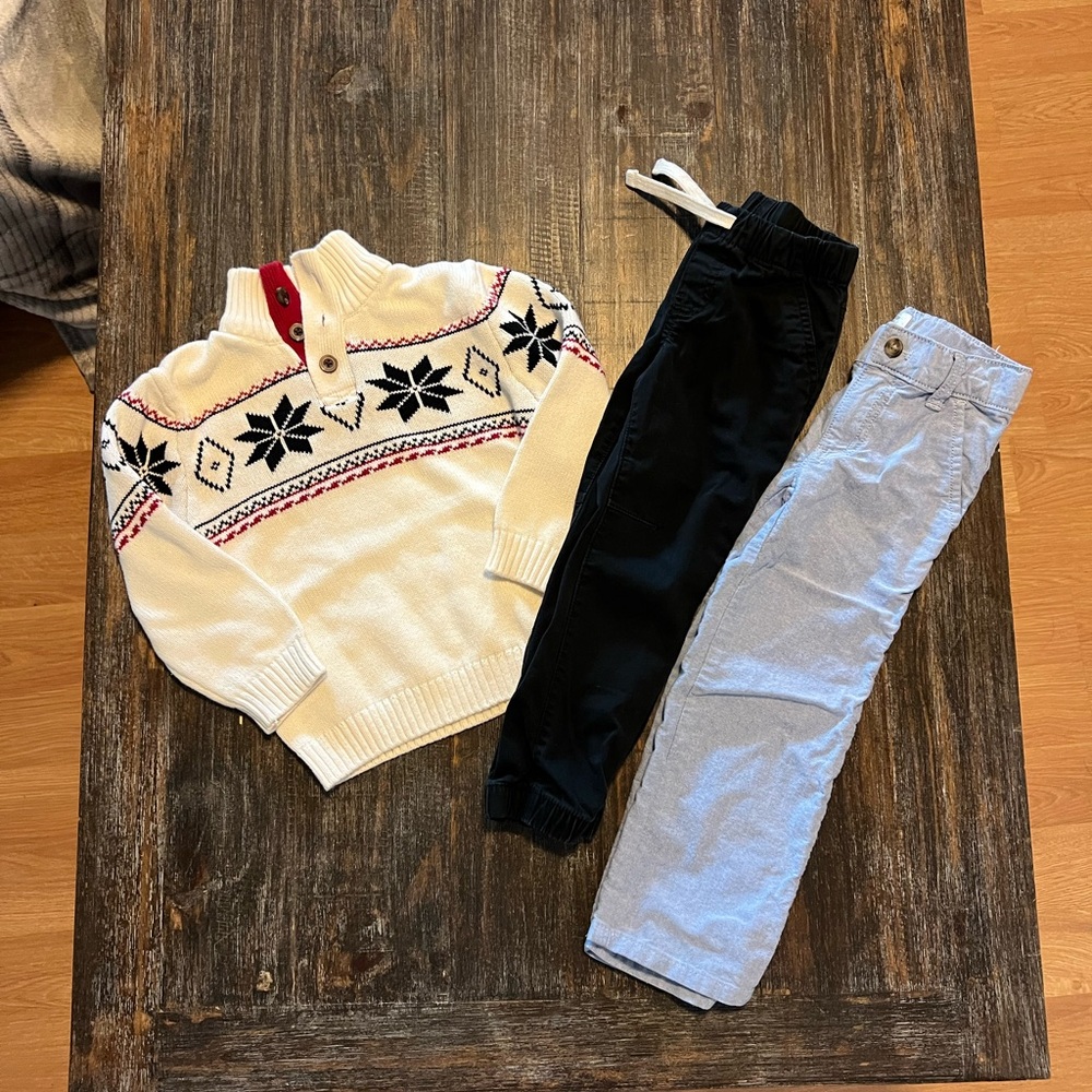 Izod White and Red Knit Set